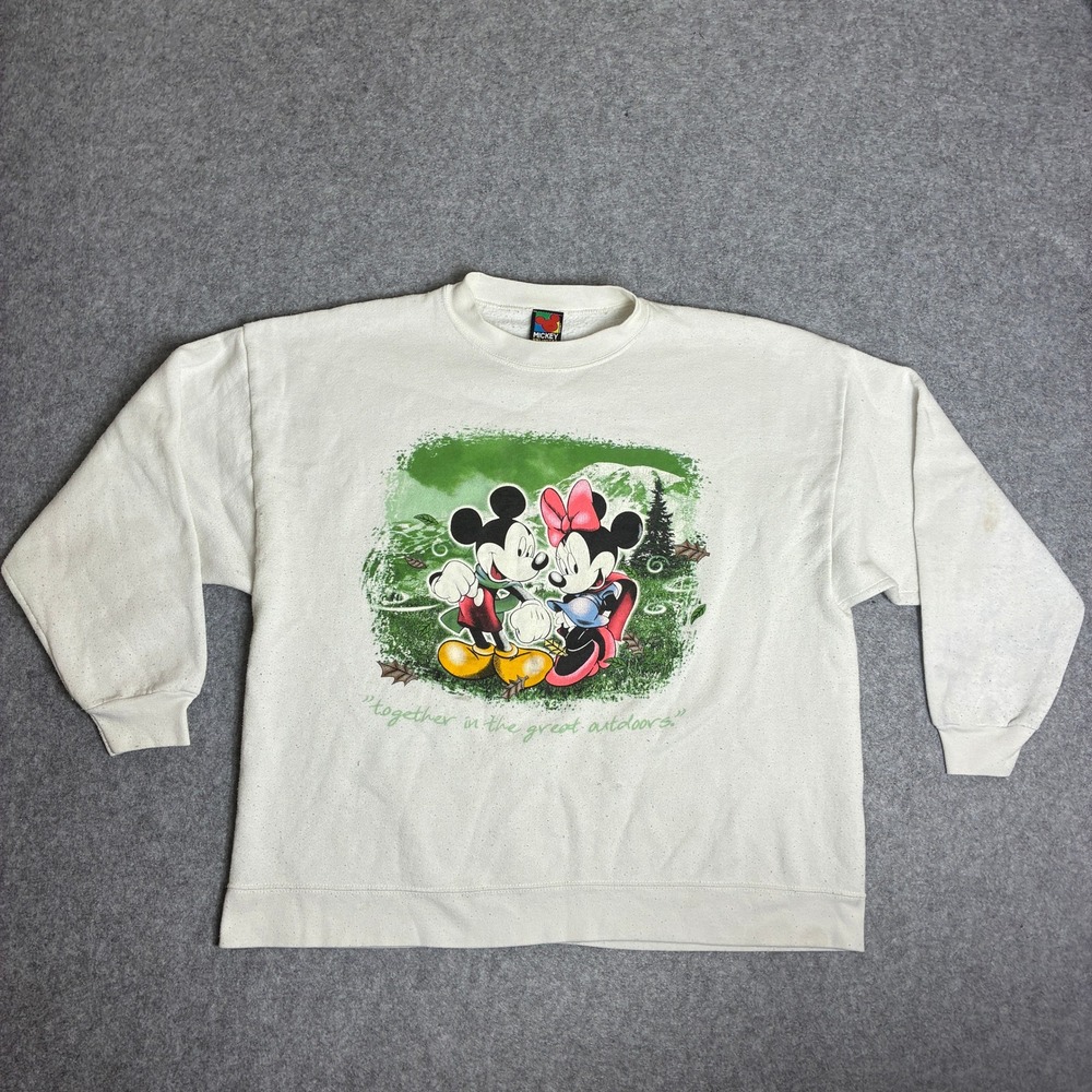 Vintage Mickey Unlimited Together in the Great Outdoors Sweatshirt Cream XL